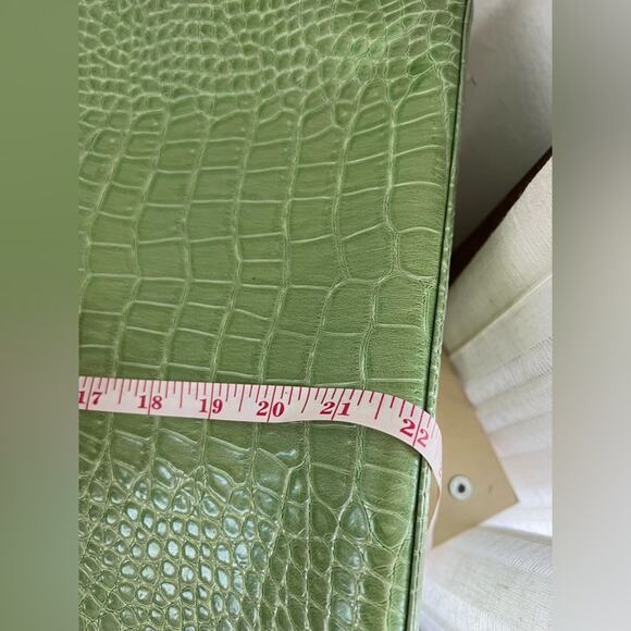 Vintage y2k crocodile embossed shoulder bag mint green tote spring - Picture 11 of 11